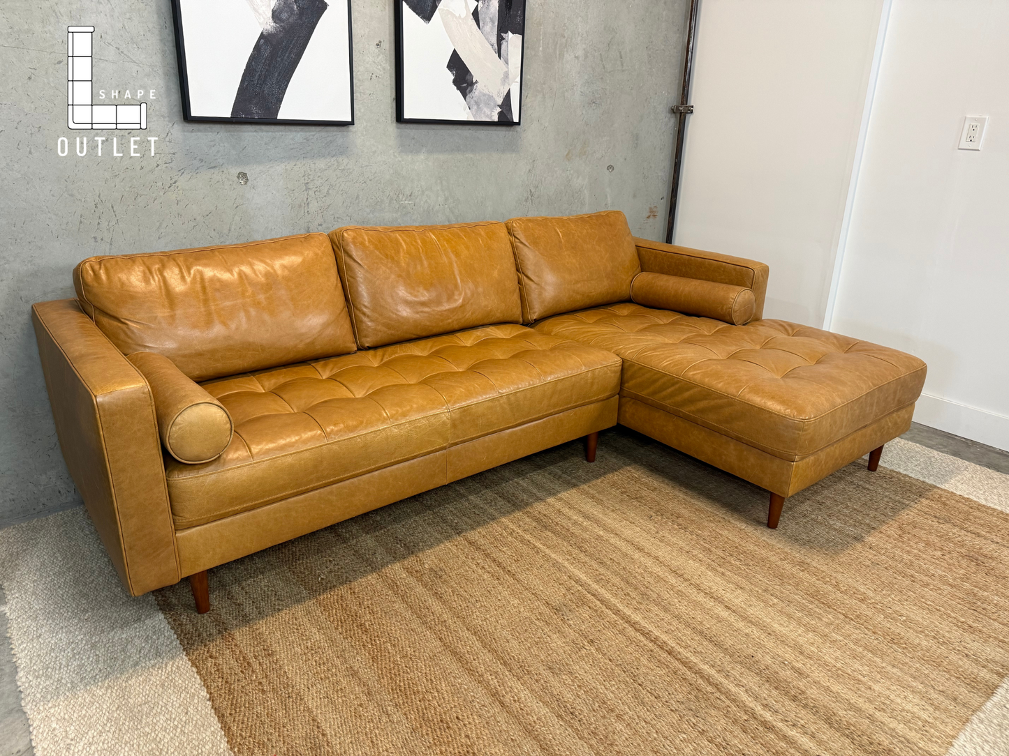 Leather Carmel sectional