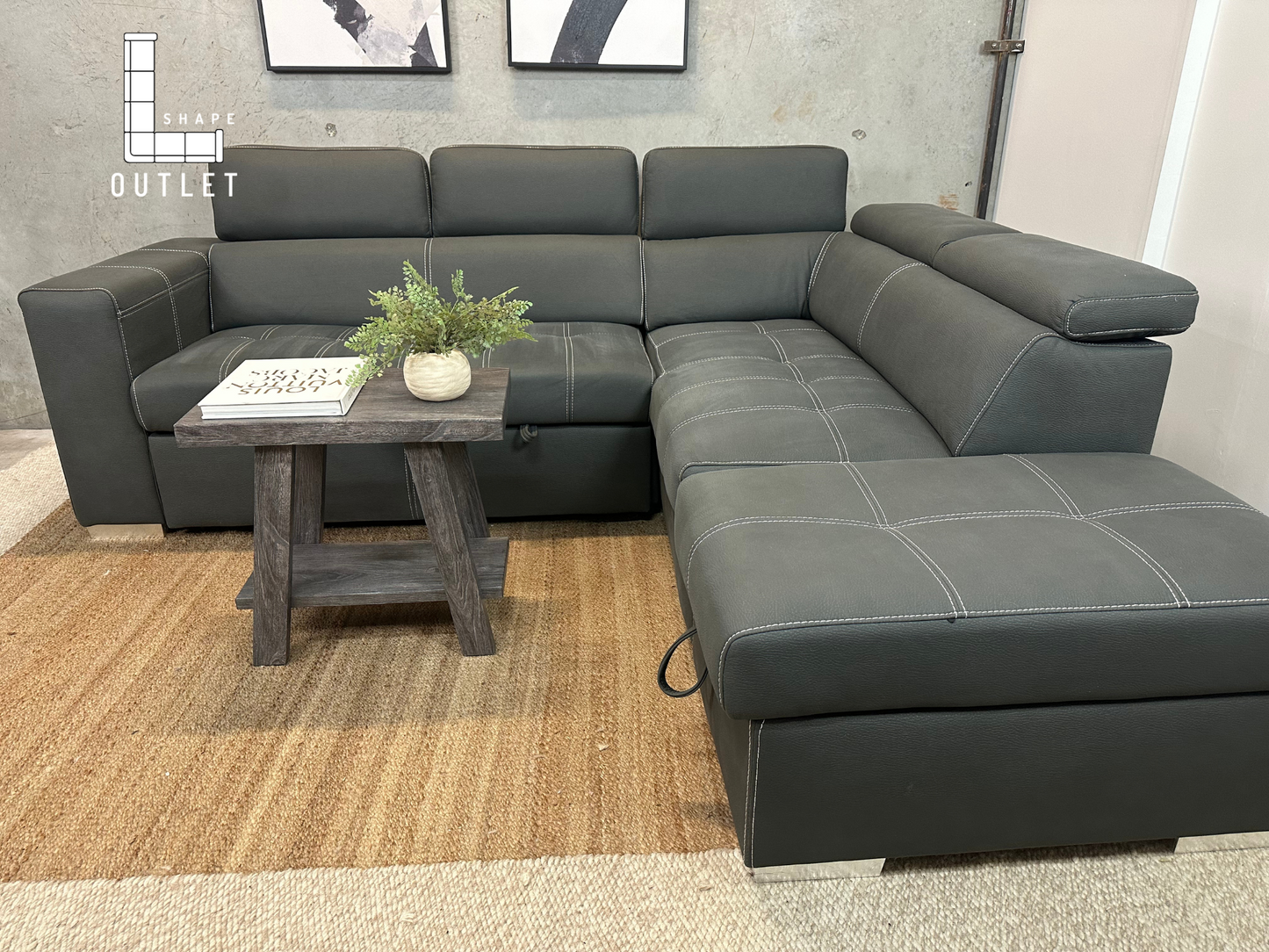 The brick faux suede sofa bed