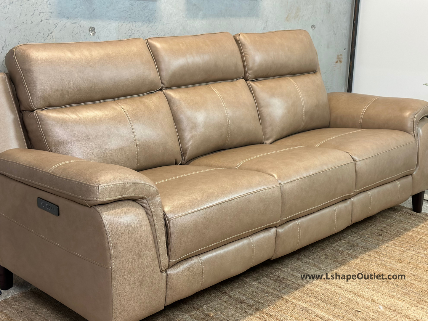 Brand New leather Power recliner sofa -Camel