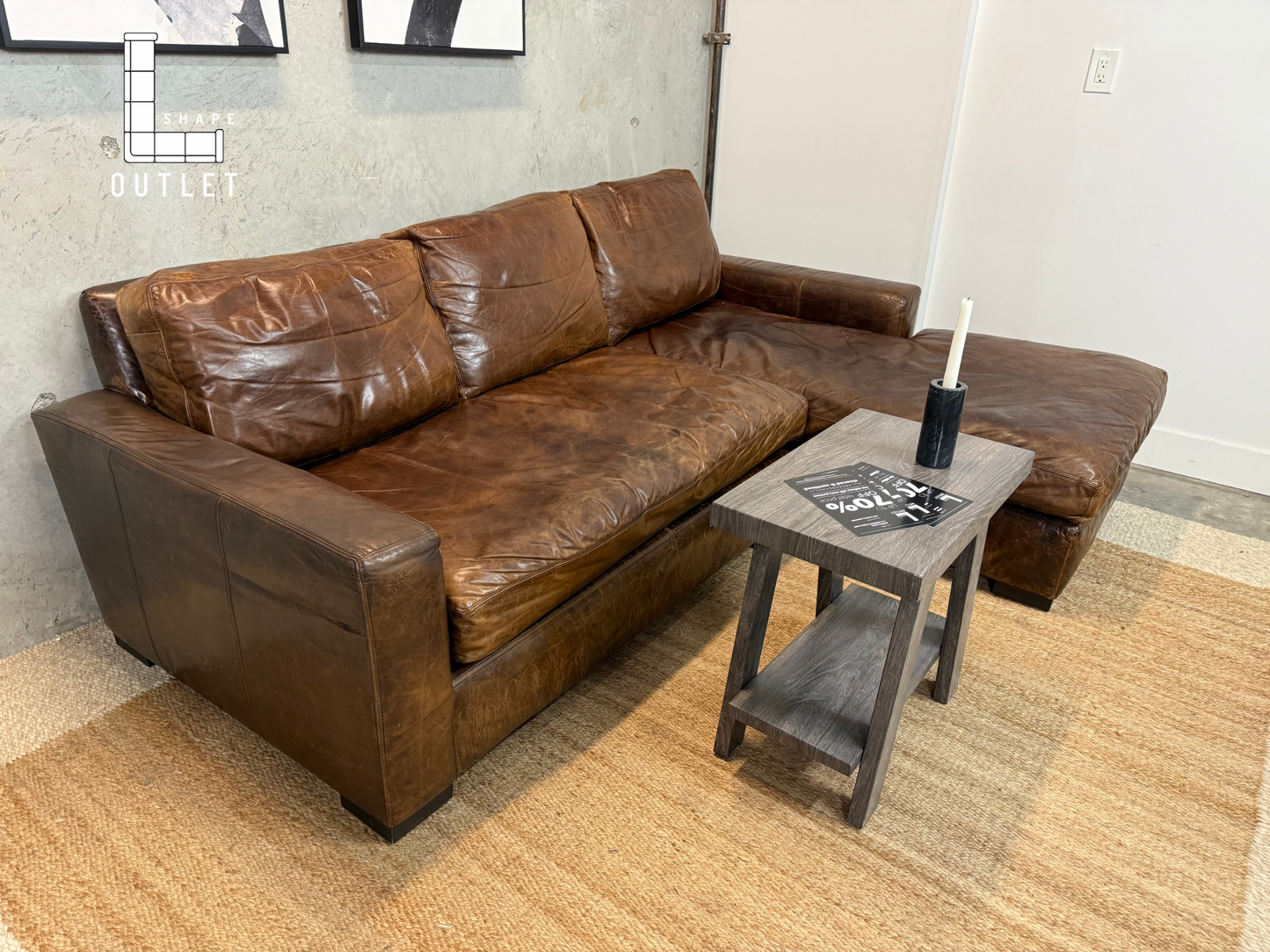 Restoration Hardware Maxwell leather sectional