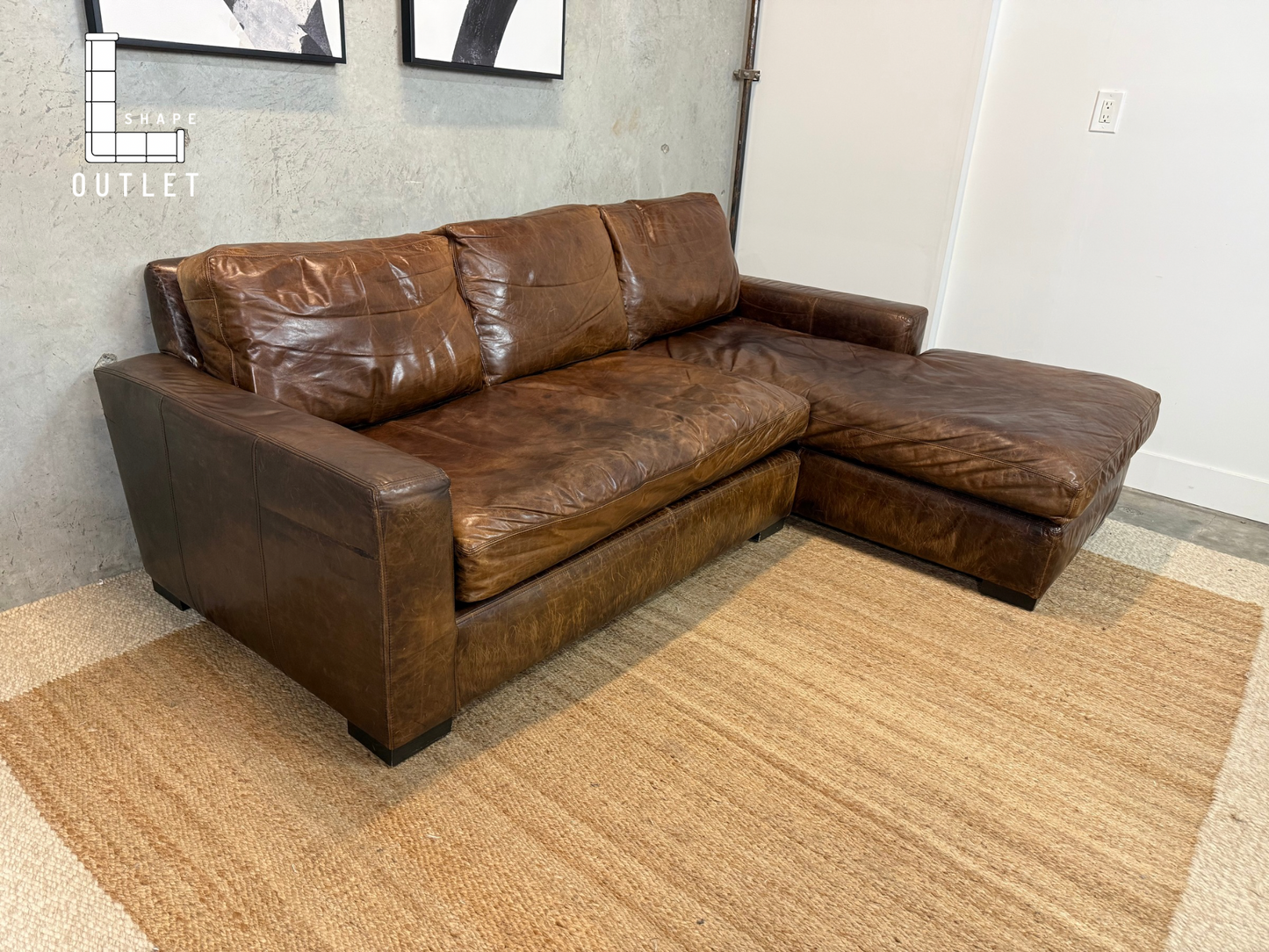 Restoration Hardware Maxwell leather sectional