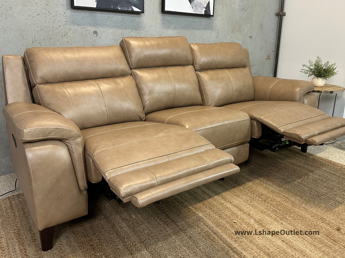 Brand New leather Power recliner sofa -Camel