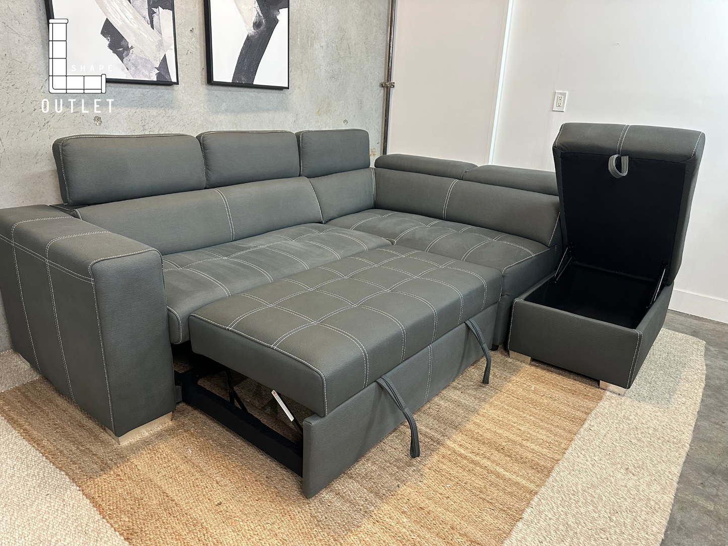 The brick faux suede sofa bed