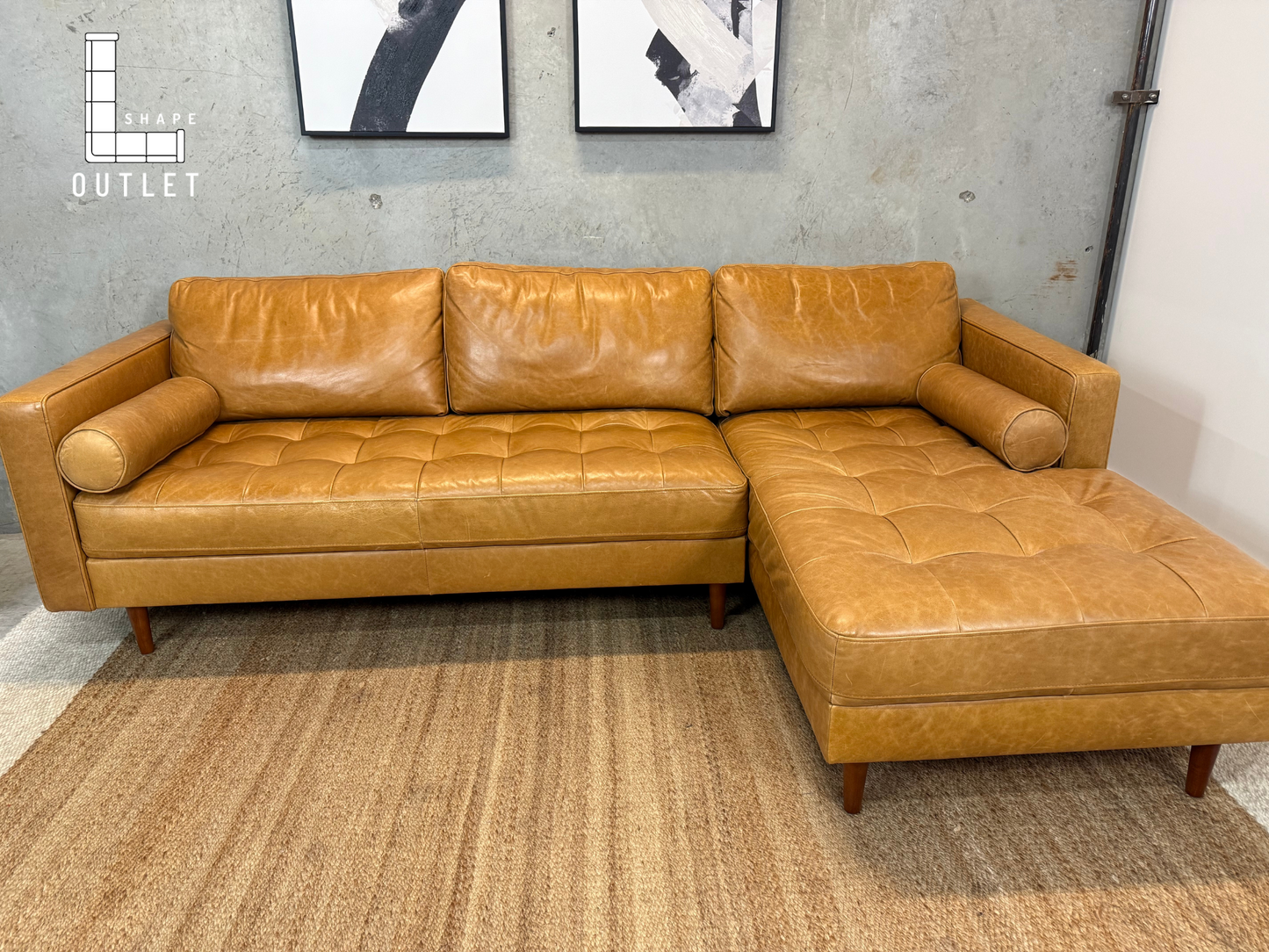 Leather Carmel sectional