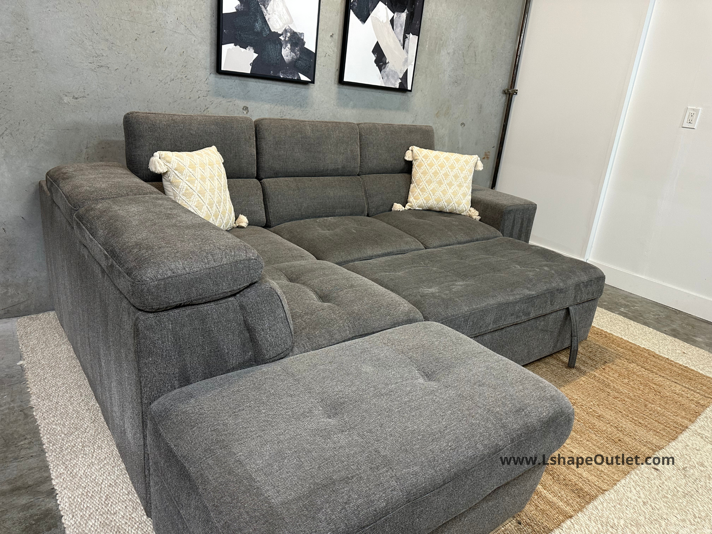 Sleeper sectional and ottoman
