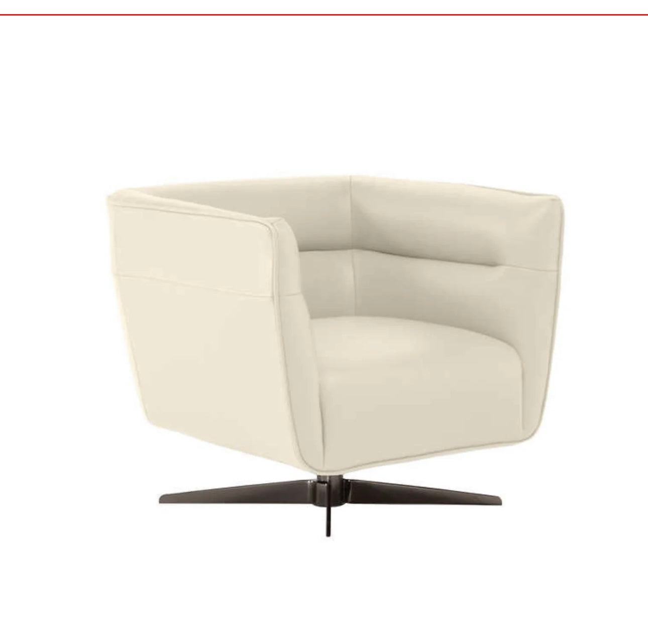 BRAND NEW IN BOX NATUZZI TO GRAIN LEATHER SWIVEL CHAIR
