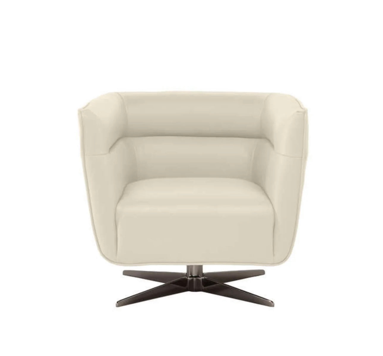 BRAND NEW IN BOX NATUZZI TO GRAIN LEATHER SWIVEL CHAIR