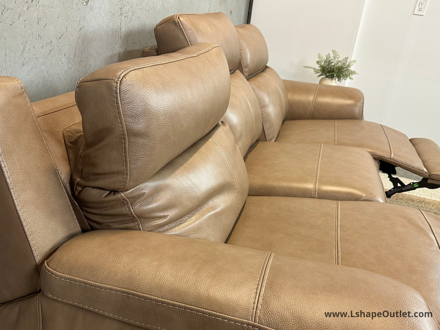 Brand New leather Power recliner sofa -Camel