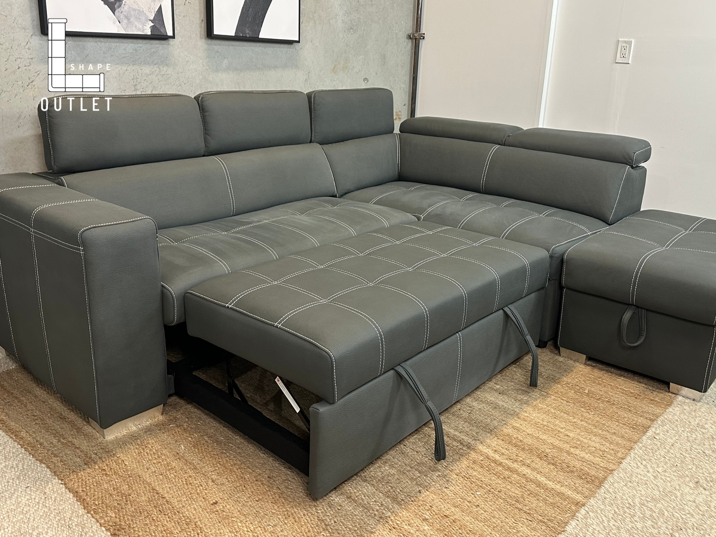 The brick faux suede sofa bed