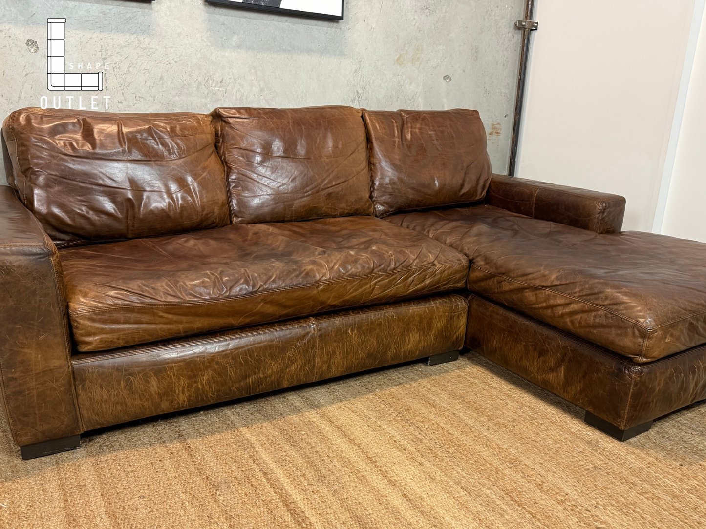 Restoration Hardware Maxwell leather sectional