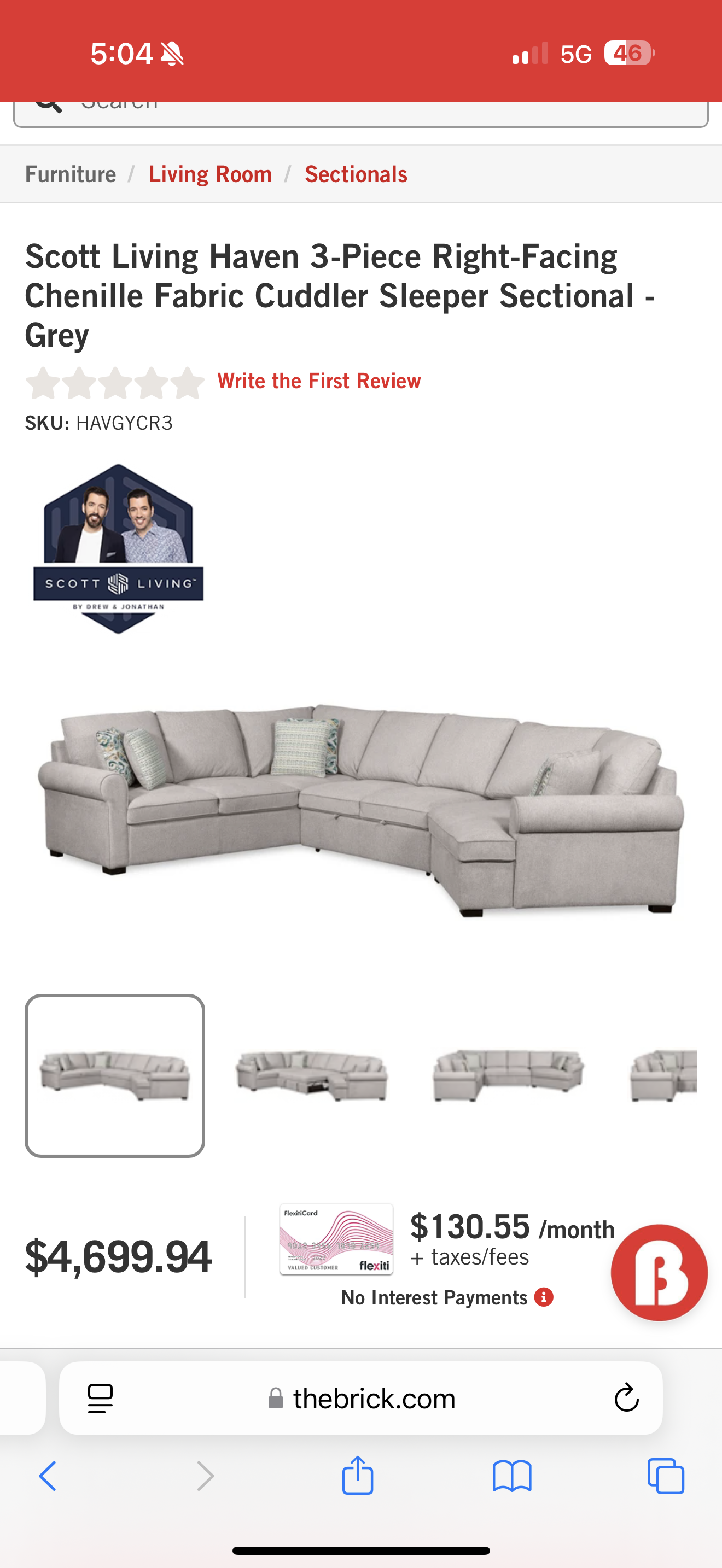 XXL sleeper sectional