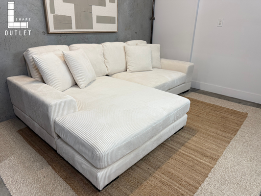 Corduroy low profile sectional