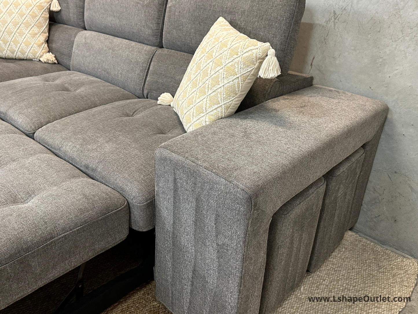 Sleeper sectional and ottoman