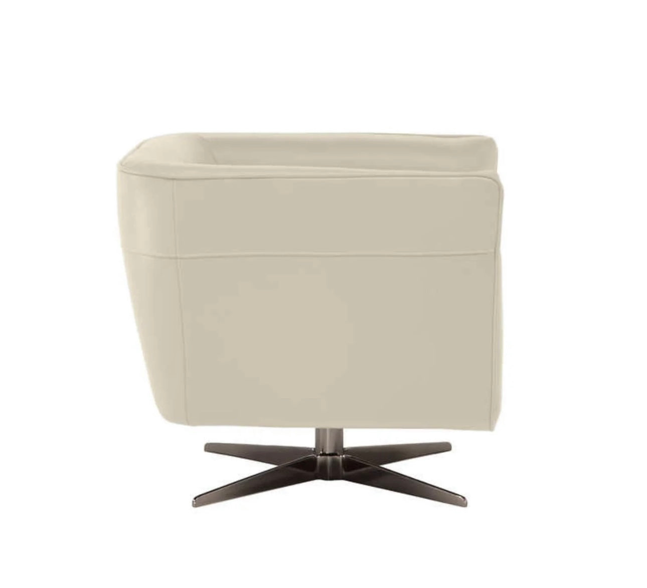 BRAND NEW IN BOX NATUZZI TO GRAIN LEATHER SWIVEL CHAIR
