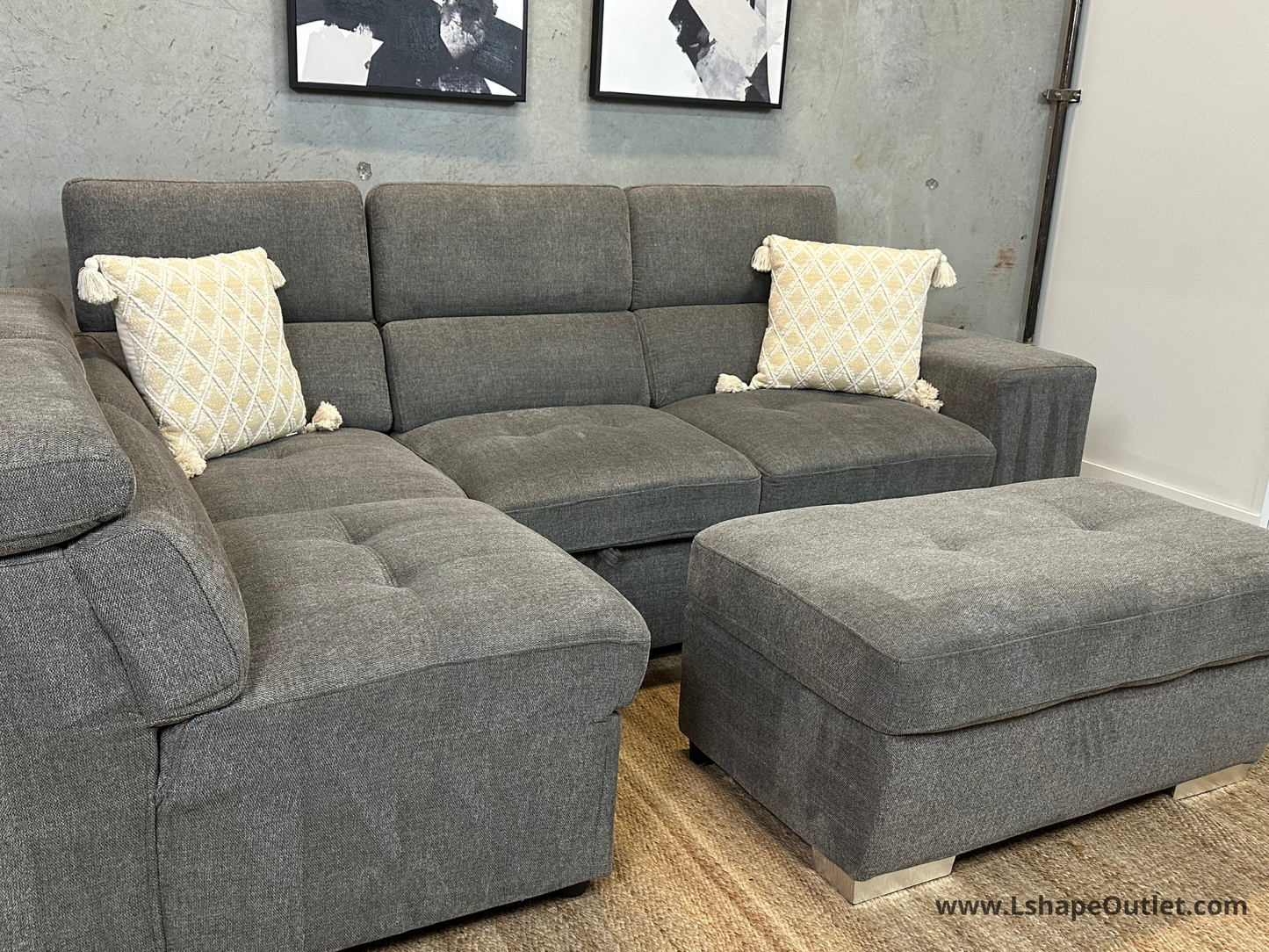 Sleeper sectional and ottoman