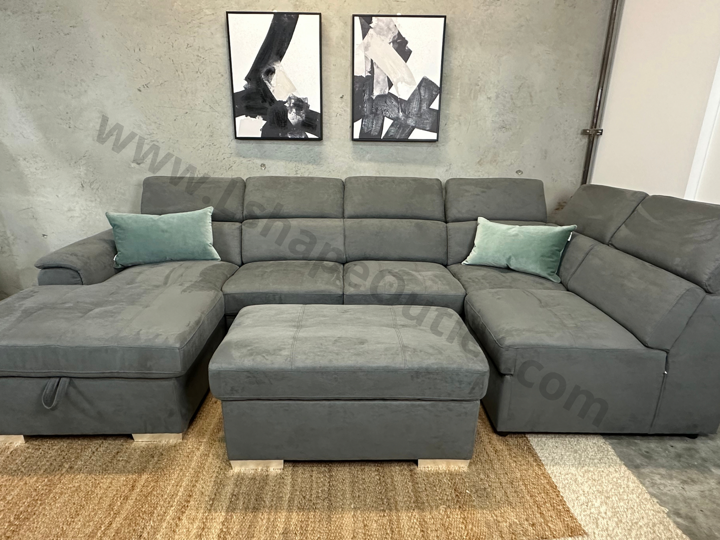 ✅NEW✅  7 -seat U -shape Couch with pull out