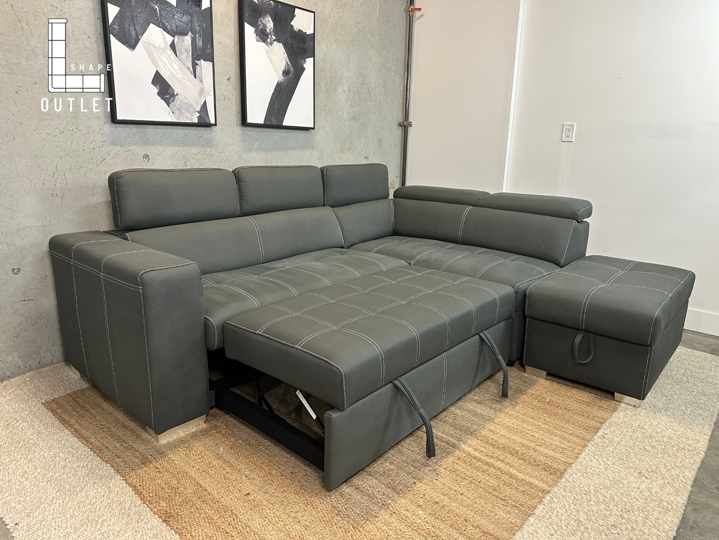 The brick faux suede sofa bed