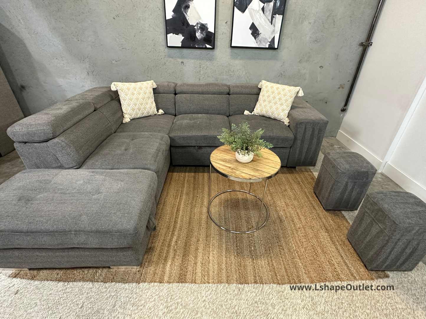 Sleeper sectional and ottoman