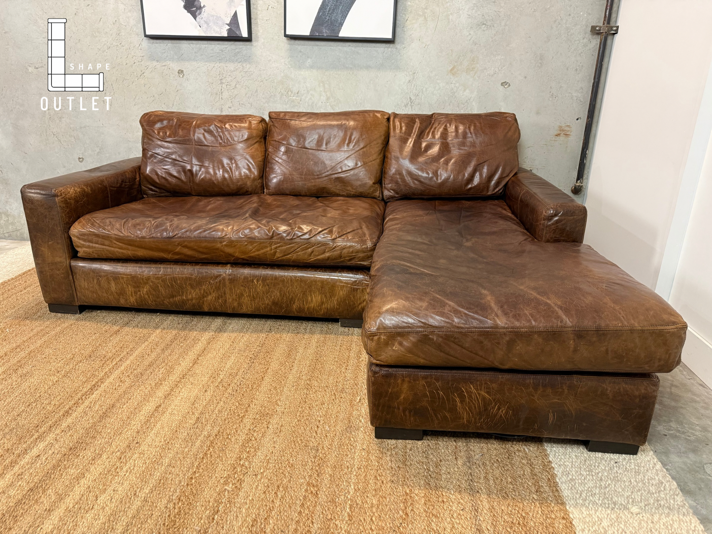 Restoration Hardware Maxwell leather sectional